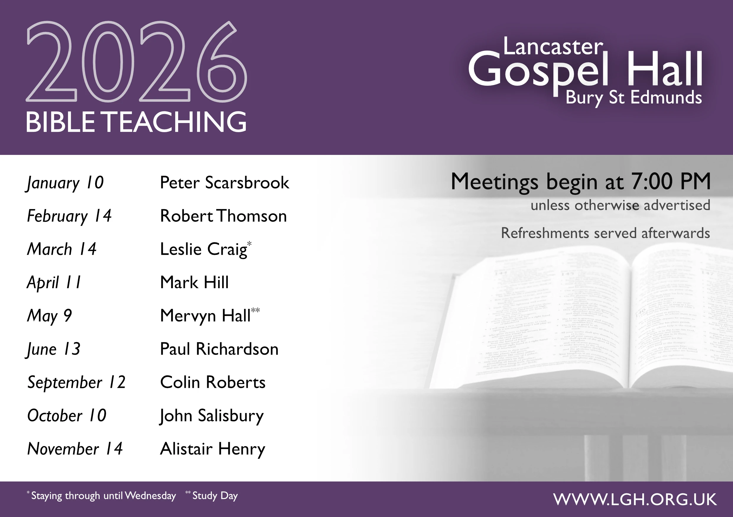 2026 Saturday Teaching Meeting Series Decorative